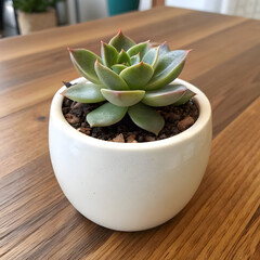 small succulent plant in white ceramic pot