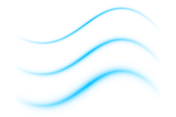 Blue neon glowing transparent airflow wind stream wave effect winter air flow waves light design isolated PNG background abstract glow beam energy pattern