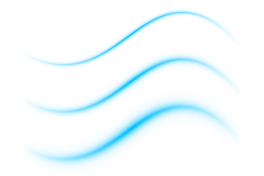 Blue neon glowing transparent airflow wind stream wave effect winter air flow waves light design isolated PNG background abstract glow beam energy pattern