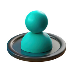 3d user icon isolated on transparent background