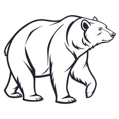 polar bear vector illustration, Vector art Design, line art Vector, Black & White bear vector illustrations
