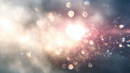 A blurry image of a sun with a bunch of sparkles around it