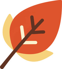 Illustration Vector of an Autumn Leaf Flat Design Modern Style with Orange and Yellow Tones