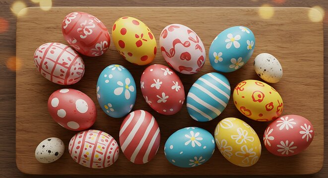 Colorful Easter Eggs Decorated.