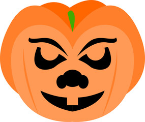 halloween pumpkin face vector