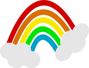 rainbow and clouds vector image