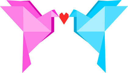 origami love bird on a white background vector image