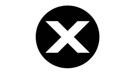 Twitter X Black Circle White Bold Letter Icon on Clean Background"