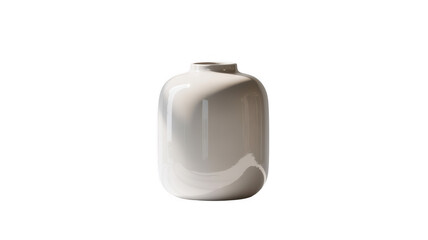 Obraz premium A Simple White Ceramic Vase With a Smooth Surface Under Dramatic Lighting