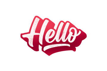 Hello lettering isolated on transparent background for greeting message concept design with brush style