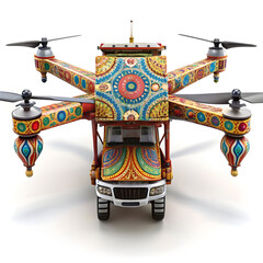 truck art pattern on drone fusion design