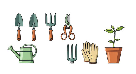 3d gardening tools and plant for gardeners and hobbyists