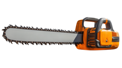 Powerful Orange Chainsaw for Wood Cutting and Logging
