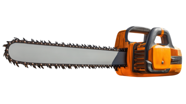 Powerful Orange Chainsaw for Wood Cutting and Logging