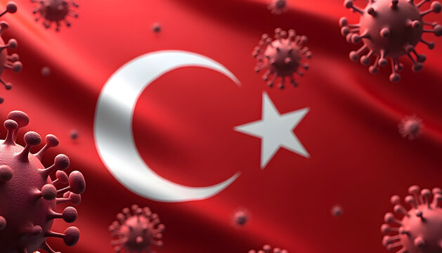 Coronavirus pandemic concept with the Turkish flag background