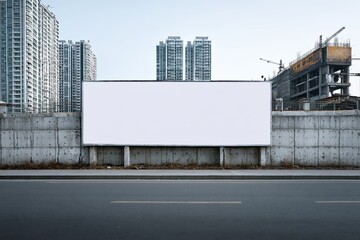 Obraz premium Blank billboard in urban cityscape