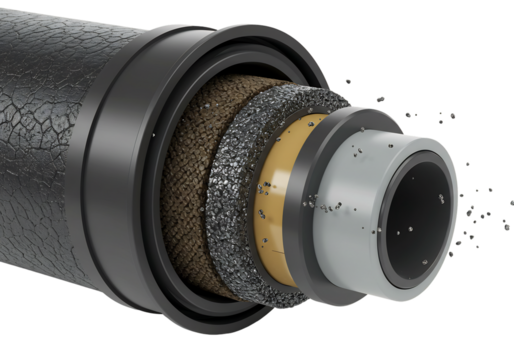 精密な断面図 暗い背景に浮かび上がる複雑な構造体