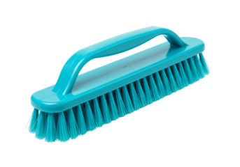青いブラシ　清潔感漂うデザイン　快適なグリップ感