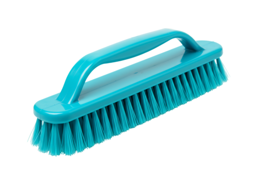 青いブラシ　清潔感漂うデザイン　快適なグリップ感