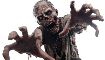 Scary zombie on transparent background 

