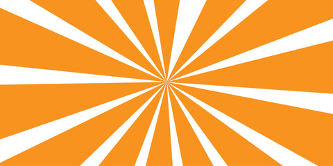 Orange grunge sunburst vector illustration with a retro yellow light ray pattern backdrop. cool, pop, funky, sun, ray, paper, star, beam, dirty, color