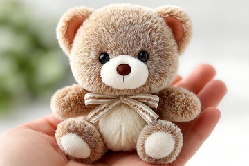 Obraz premium Cute teddy bear showing fluffy charm high resolution picture