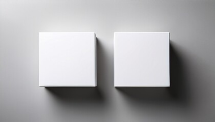 Fototapeta premium two blank white square boxes on a light gray background perfect for mockup design