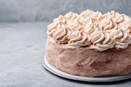 Luxurious swirled frosting atop rustic cake, echoes of Viennese coffeehouse culture, celebratory indulgence for Nordic orrablot festivities