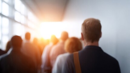 A crowd journeys toward a radiant horizon, symbolizing the hopeful dawn of new beginnings, akin to Diwali or Nowruz