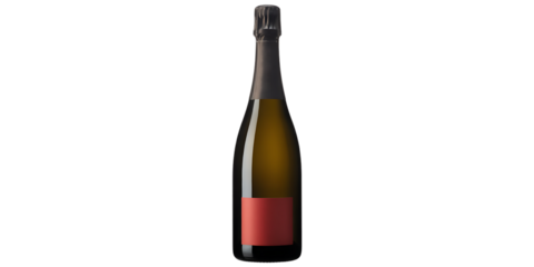 Champagne Bottle Red Label Isolated Transparent PNG