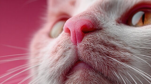 pink cat nose close-up - Powered by Adobe