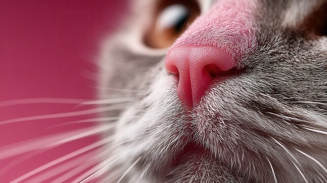 pink cat nose close-up