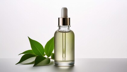 Naklejka premium refreshing facial serum bottle on high fidelity product minimalistic close up view skincare concept isolated on white background