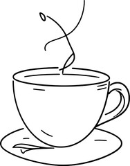 Line Drawing Coffee Cup | Minimalist Cafe Illustration