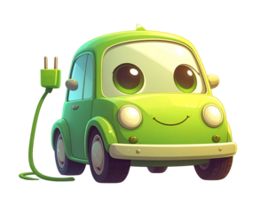 Cartoon Electric Car PNG