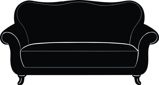 Vector black sofa icon
