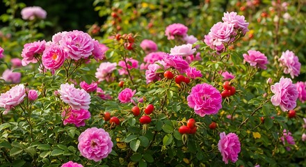 Obraz premium Beautiful Pink Roses in Garden.
