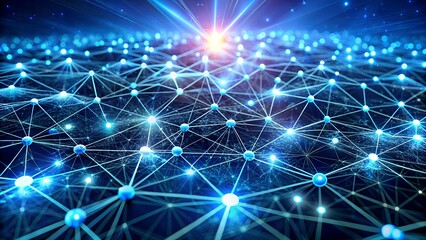 Obraz premium Dynamic digital network connecting global data streams with vibrant light and futuristic energy