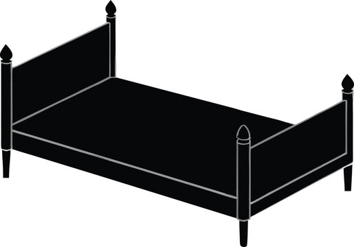 Vector black four-poster bed frame