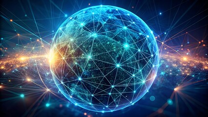 Dynamic global network visualization connects futuristic data streams for digital innovation and connectivity