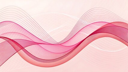 Abstract flowing pink waves with delicate texture and light background