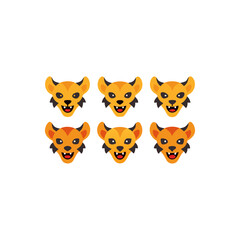 Obraz premium 10 different hyena mascot style animal head vector