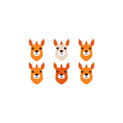 Fototapeta premium 10 different llama mascot style animal head vector