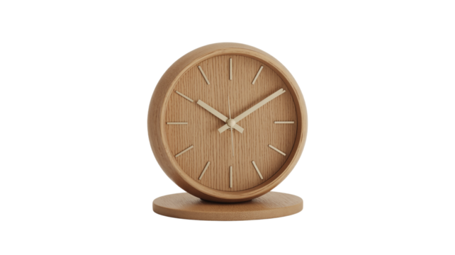 Elegant wooden desk clock embodies modern minimalist design and timeless style