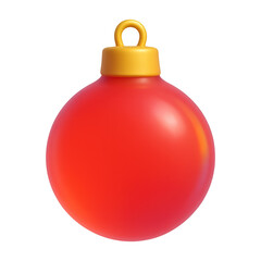 PNG Glossy red Christmas ornament ball.
