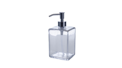 Elegant clear glass soap dispenser with chrome pump for modern bathrooms