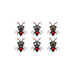 Obraz premium 6 different robotic insect head mascot style vector