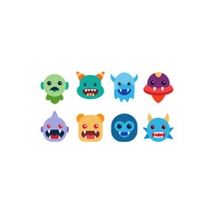 Obraz premium 8 different space monster mascot style animal head
