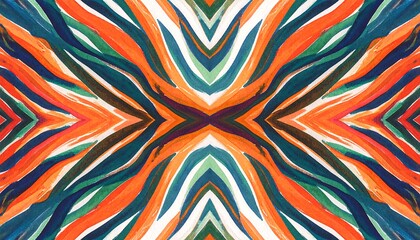 Abstract symmetrical pattern of vibrant colours