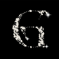 Capital Letters G of English alphabet. luxury and elegant font glamour french style